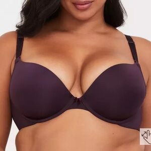 Torrid Purple Push-Up Plunge 360° Back Smoothing Bra, 40D, EUC
